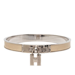 Pre-Loved Hermes Leather Kelly H Cadena Lock Bangle Bracelet